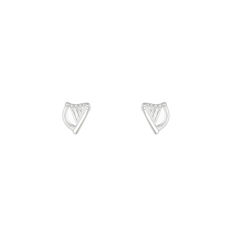 Grá Collection Plain Harp Earrings Sterling Silver